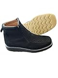 Nuestratradicionmex Men's Cowboy Boots Red Botton Double Zipper Square Toe Half work Botines Vaqueros suela roja botas (black/black, US Footwear Size System, Adult, Men, Numeric, Medium, 9.5)