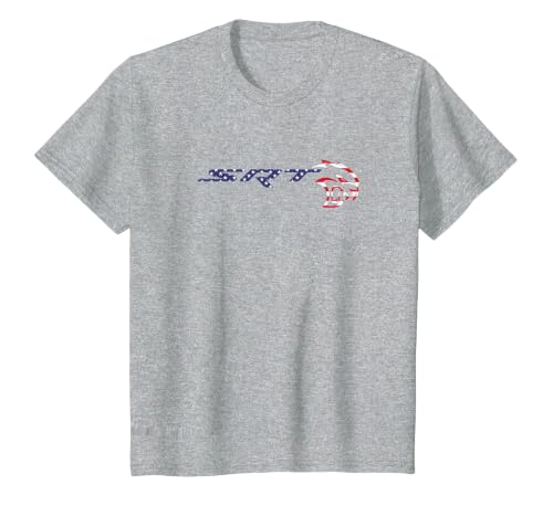 Dodge SRT Hellcat Stars and Stripes T-Shirt, Youth, Heather Grey, 4T