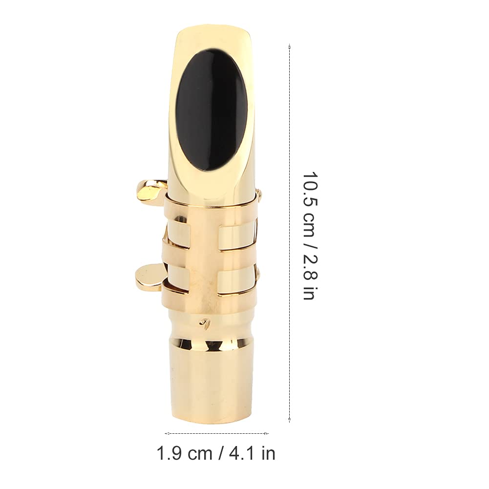 Boquilla de Saxofón, Boquilla de Saxofón de Latón Fácil de Instalar Boquilla de Saxofón Alto de Metal con Almohadillas Accesorio para Instrumentos Musicales Adecuado para Amantes