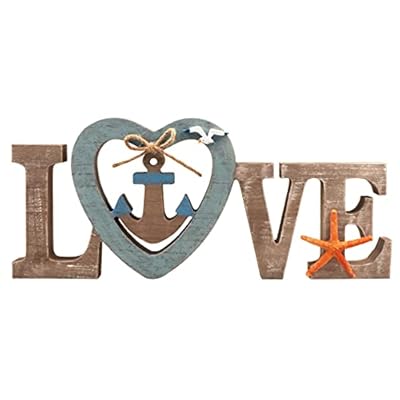 Rustic Wood Love Signs Decor Wooden Love Signs Wall Decor Wooden Love Letters with Heart Anchor Wooden Love Letters… 41yART0yuyL. SS400