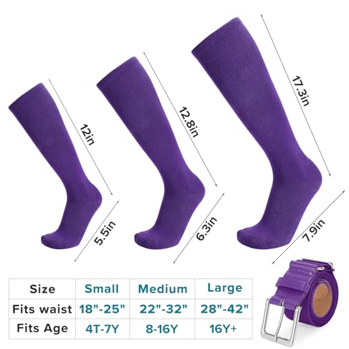 Image of Baseball Socks and Belt Combo for Youth Adult - Softball Socks and Belt for Boys and Girls