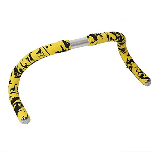 bicycle handlebar tape bar tape, road bike handles cork (black/yellow