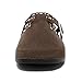 YorFotMae Womens Suede Clogs Mens Leather Slip On Mules Comfortable Adjustable Buckle Arch Support Slippers Cork Footbed Studded Potato Shoes Dark Brown
