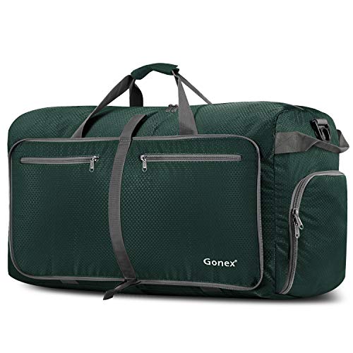 Gonex 100L Travel Duffel Bag Foldable Water Resistant Travel Bag Lightweight Duffel Bag with Big Capacity for Luggage Gym Sports Dark Green Gonex 100L Travel Duffel Bag Foldable Water Resistant Travel Bag Lightweight Duffel Bag with Big Capacity for Luggage Gym Sports Dark Green
