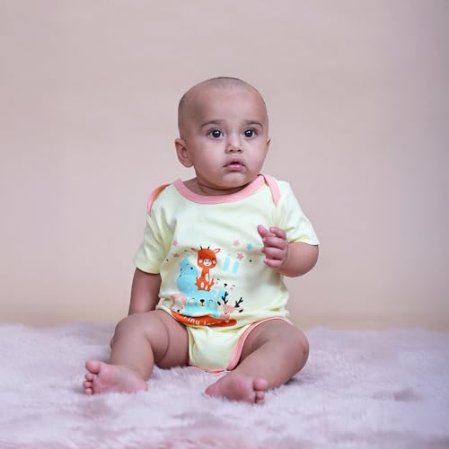 Image of TINYLANE - Curated For You! 100% Organic Bamboo Cotton Unisex Newborn Baby Onesis /Bodysuit | Pack of 2 | GOTS Certified | 0-3 Months | New Born Baby Essentials | Bamboo Cotton