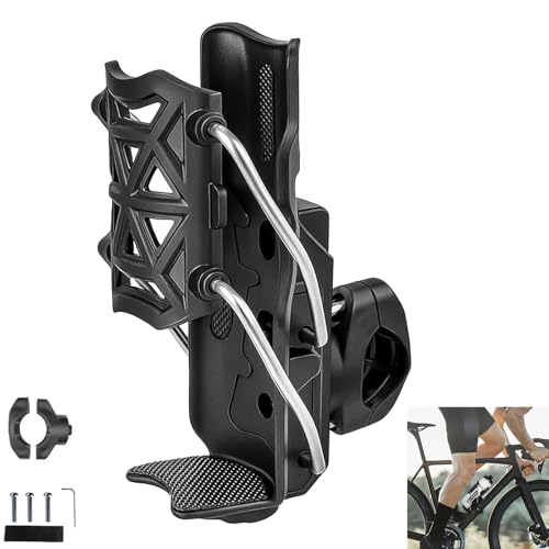 Image of Bike Cup Holder 360 Rotatable Motorcycle Bottle Holder, Upgraded Expandable Drink Holder for Bicycle, Scooter, ATV, Durable Nylon Silicone Handlebar Mount