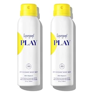 Supergoop! PLAY SPF 50 Antioxidant Body Mist w/Vitamin C – 3 fl oz, 2 Pack – Broad Spectrum Sunscreen Spray – Great for Active Days