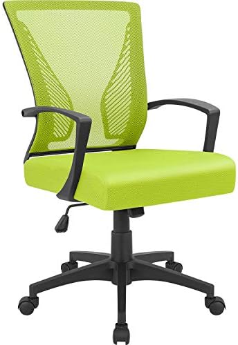 Furmax Office Chair Mid Back Swivel Lumbar Support Desk Chair, Computer Ergonomic Mesh Chair with Armrest (Cyan)