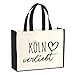 Produktbild Huuraa Jutetasche Köln verliebt Geschenk 21 Liter Black Jute und Baumwolle Einkaufstasche Köln Geschenkidee