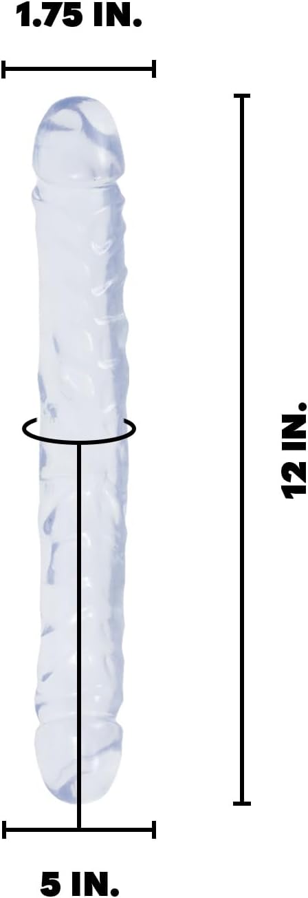 Doc Johnson Crystal Jellies - Jr. Double Dong - 12 Inch - Double-Sided Dildo - Clear