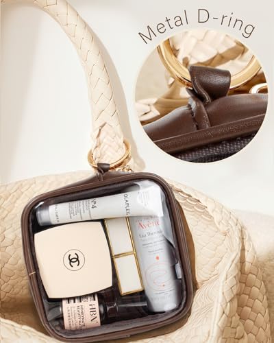 LETGO Small Cosmetic Bag for Purse Mini Makeup Bag for School Cute Clear Make Up Pouch for Travel Clear Cosmetic Bags Purse Essentials Make Up Bag for School Women Men (Mini Chocolate)3