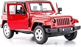 TGRCM-CZ Diecast Model Cars Toy Cars, Jeep Wrangler 1:32 Scale Alloy Pull Back Toy Car with Sound and Light Toy for Girls and Boys Kids Toys (Red)