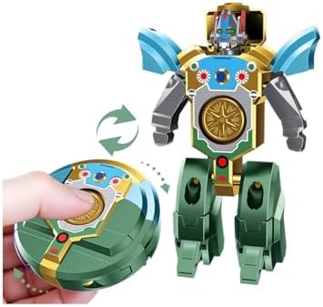 Transformable Roboter Fidget Spinner Spielzeug, Handspinner ab 3+ Grün | 2 in 1 roboter, Sensorisches Stressabbau Verformbares Mini Roboter Spielzeug Für Kinder & Erwachsene | Reis