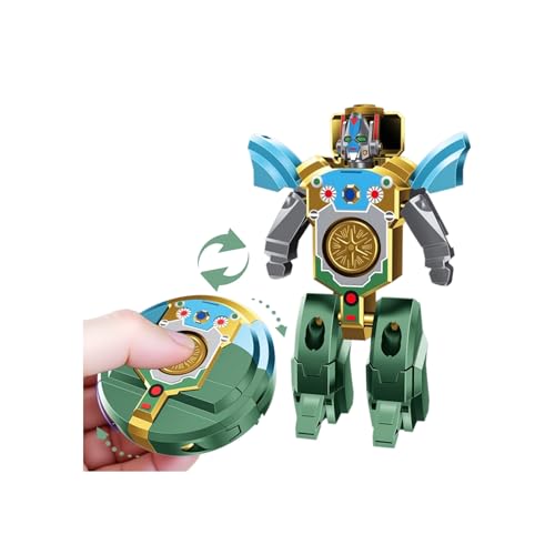 Robot Fidget Spinner Transformable 2 en 1 | Jouet Sensoriel Anti-Stress, Figurine Robot Miniature à Transformer pour Enfants et Adultes | Jouet Hand Spinner...