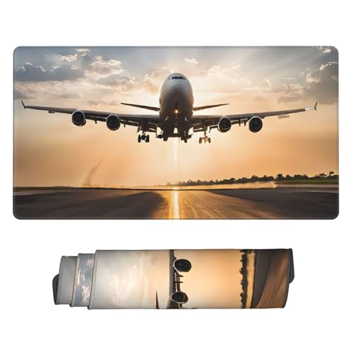 Tapis de souris de jeu extra large 74,9 x 40,1 cm avec motif avion pour bureau