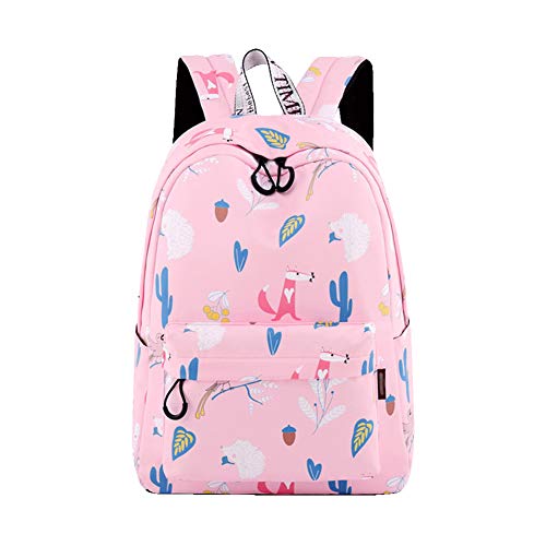 TREESTAR Motif Fox Rose Sac à Dos éTanche Sac à Dos Scolaire Sac à Dos DéContracté Grande Capacité Sac à Dos Unisexe LycéE CollèGe Sac à Dos