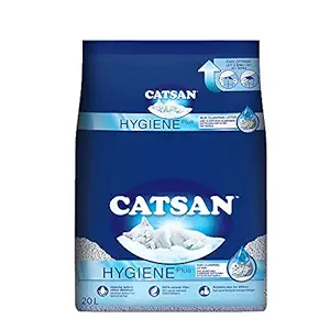 CatSan Hygiene Plus 100% Natural Non Clumping Litter For Cats, 20L