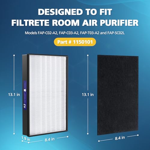 Image of 2+2 Pack A2 Replacement Filter For 3M Filtrete Room Air Purifier