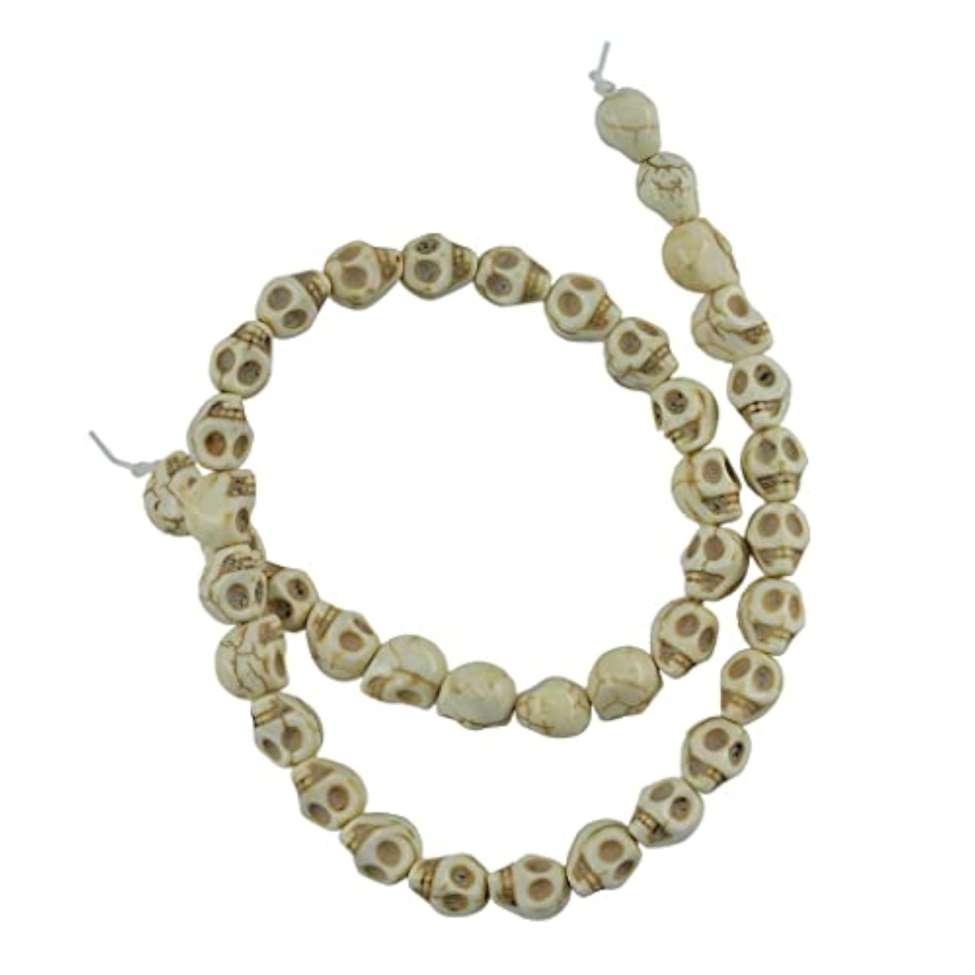 White Howlite Turquoise Carved Skull Spacer Beads for DIY