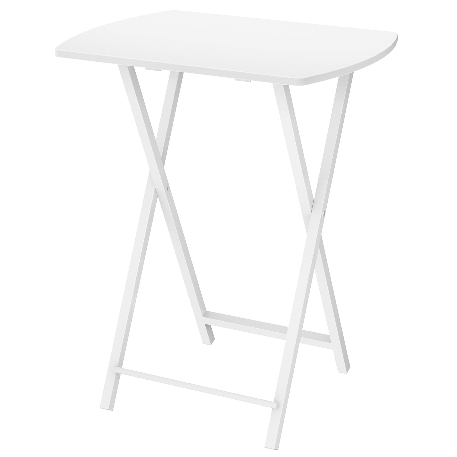 HOOBRO Beistelltisch Klappbar, Kleiner Sofatisch, Tablett Tisch, Kaffeetisch TV Tray im Industriestil, Serviertisch Snack Tisch für kleinen Raum, einfach montierbar, stabiles, Weiß EWW17BZ01