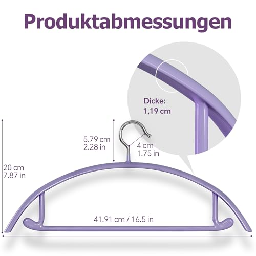 CTIME Kleiderbügel 28 Stück, rutschfeste Metal Bügel mit integrierten Kleinen Haken,Tragfähigkeit 5 kg, Platzsparend, 42 cm, Geeignet für Jacken, Hemden, Mäntel, Krawatten, Hosen
