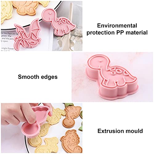 MTAPH Cortadores de biscoito em forma de dinossauro, 6 estilos de cortadores de biscoito de dinossau