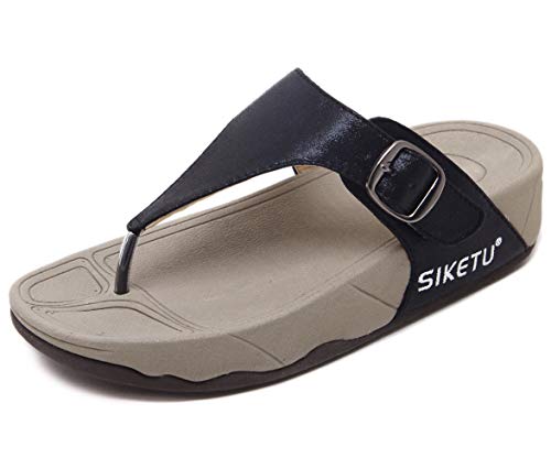 Sandales compensées confortables pour femme - Noir - Noir , 36.5 EU Cover