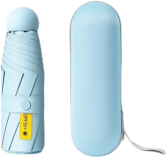 Guarda-Chuva Pocket Dobrável Pequeno e Portátil - Mini Guarda-Chuva de Bolso com Proteção UV, Su em oferta