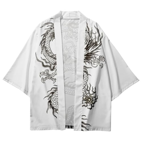 Image of Women's and Men Kimono Cardigan Japanese Long Sleeves Lightweight Open Front Coat Tops