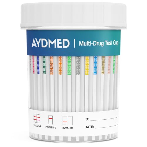 1 x AYDMED 18-in-1 Drug Cup Test for Cannabis Cocaine Ecstasy Amphetamines Ecstasy Opiates Ketamine Methadone and 10 Other Common Drugs of Abuse