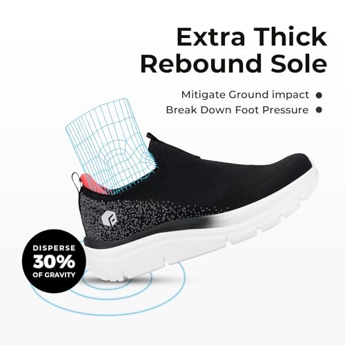 Image of FitVille Women's Slip On Shoes Wide Walking Shoes for Women Slip On Sneakers for Flat Feet Plantar Fasciitis with Arch Support
