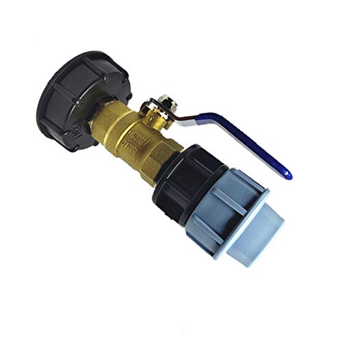 Vogueing Tool Plastic Water Hose Pipe Adapter, 1PCS IBC Tank Adapter Adapter Outlet Fitting/Adapter S60X6 with Range of Tap Outlets/Tee 25mm/1"