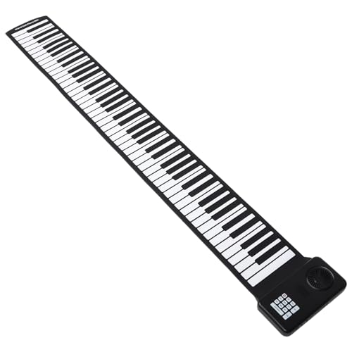 DIKACA 88 Rollos Piano hecho a mano de 88 teclas piano portátil piano de bolsillo piano enrollado a mano teclado de piano teclado musical piano electrico gel de sílice Black