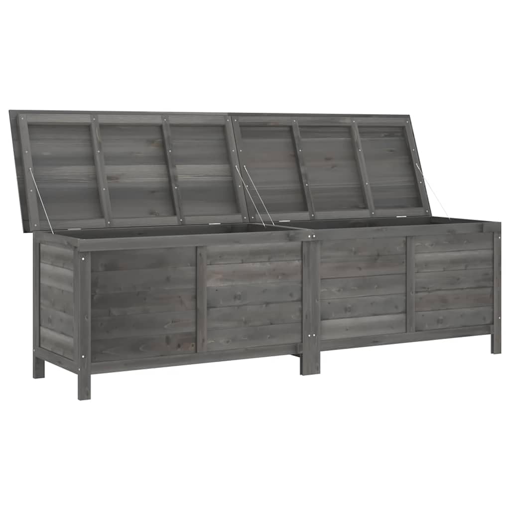 vidaXL Arcón de Jardín, Caja de Almacenaje con Tapa, Baúl para Cojines Alfombras Juguetes, Mueble para Patio, Madera Maciza de Abeto Gris Antracita