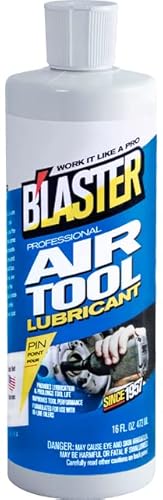 B’Laster Air Tool Lubricant – Professional-Grade Air Tools Oil – Reduces Friction, Protects Internal Components and Improves Overall Performance – for Use with in-Line Oilers – 16oz (12 Pack)