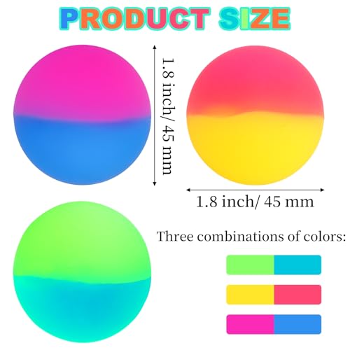 Image of Goaste 30 Pack Bouncy Balls for Kids, 1.8 Inch /45mm Large Rubber Bounce Ball Bulk, High Bouncing Balls Assorted Colors for Boys Girls Birthday Party Favors and Carnival Prizes, Gifts