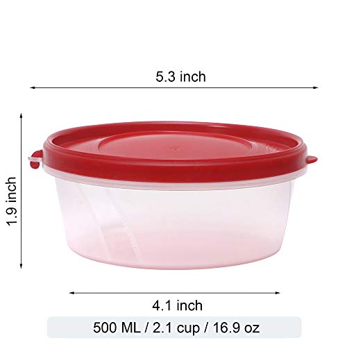 Image of Cutting EDGE 500ml Nesterware Food Storage Container Set of 12 for Pulses, Sugar, Tea, Cereals, Travelling, Spices, Office, Lunch Box (Red) | BPA-free plastic, stackable design, leak-proof, kitchen storage, pantry, fridge, meal prep, reusable, travel use