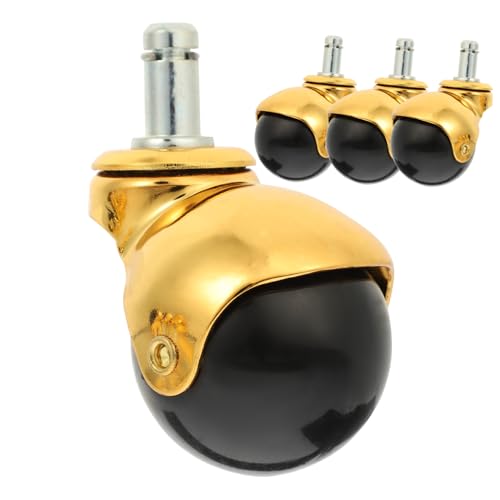 ELAYARD 4個 製金色多機能家具キャスター 耐摩耗性高く静音設計 オフィスチェア脚用交換可能な万向脚輪家具車輪