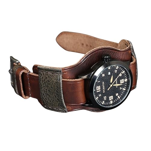 Handmade Leather Cuff Watch Band | Military Bund | Full-Grain Italian Leather Watch Strap...