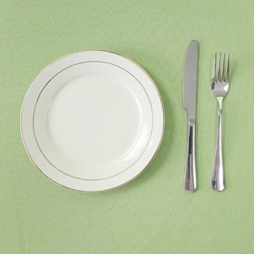 Jucfhy Rectangle Table Cloth, Linen Farmhouse Tablecloth Heavy Duty Fabric,Stain-Proof,Water Resistant Washable Table Cloths,Decorative Oblong Table Cover For Kitchen And Holiday(52X70 Inch,Sage) #TOP5