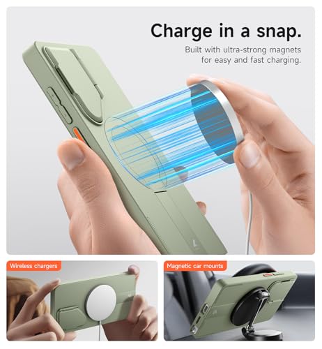 Image of SURITCH for Samsung Galaxy S26 Ultra Phone Case, Magnetic Protective Cover with Camera Cover & Adjustable Metal Kickstand for Galaxy S26 Ultra -Sage Green