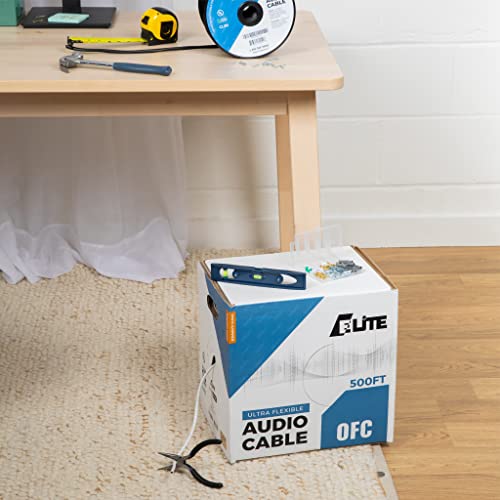 16/4 Audio Speaker Wire Cable, 16Awg/4-Conductor, Ul Listed, Cmr/Cl3R, (Riser/In-Wall & Outdoor/In-Ground (Direct Burial)- 100% Oxygen Free Pure Bare Copper (Ofc), 500Ft Bulk Cable (65 Strands) #TOP3