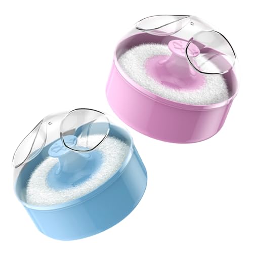 Beatifufu 2個 ベビーケア用携帯パウダーパフ 軽量コンパクト収納ケース付き ベビーパウダー フェイスパウダー対応 素材使用 柔らかパフで肌
