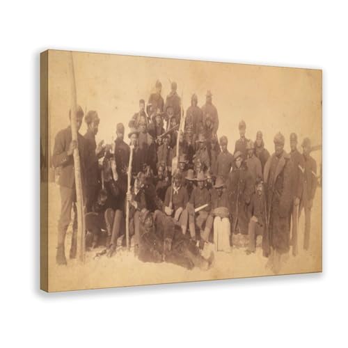 Impression sur toile décoration murale salon Buffalo Soldiers 25th Infantry 40x61