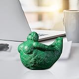 HELLORSO Fat Lady Yoga Sculpture - Meditation Pose Statue - Zen Spiritual Room Decor - Resin Lady Figurine Sculpture Woman Statue Yoga Decor Modern Abstract Arts Gifts for Home (Green)