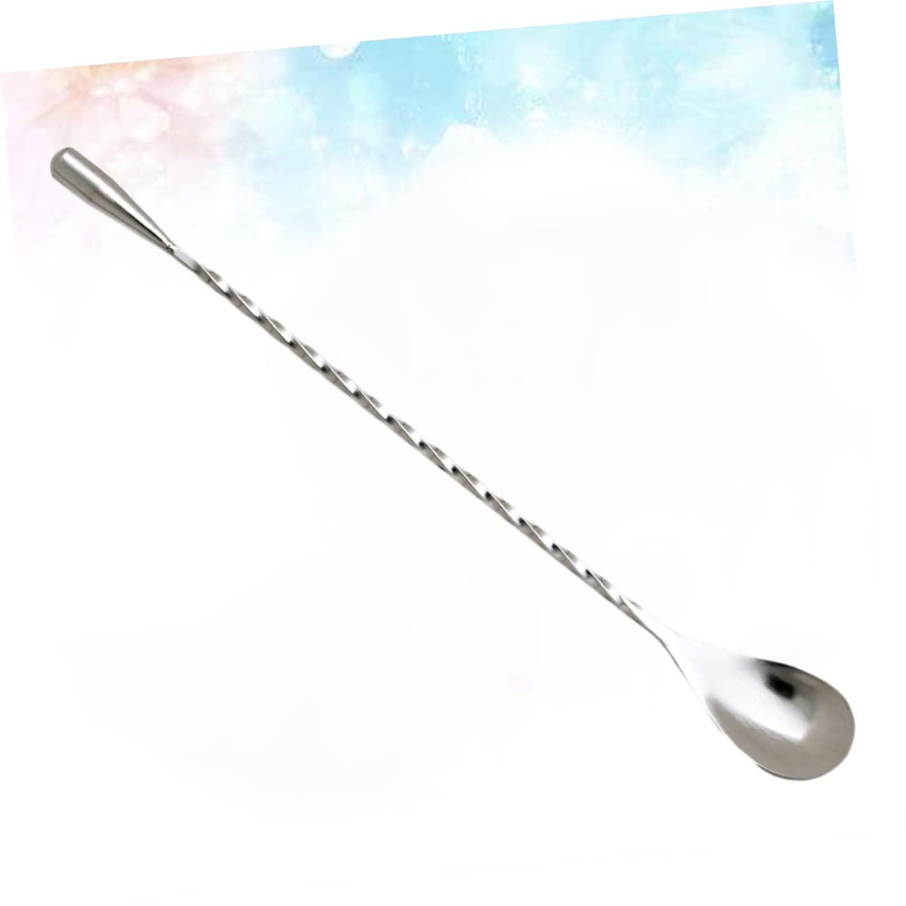 Unomor 3pcs Cocktail Spoon Coffee Stirring Spoon Tiki Swizzle Sticks Bar Spoon Honey Spoon Long Handle Mixing Spoons Drink Stir Cocktail Stir Sticks Ice Spoon Bar Mixing Spoon Silver