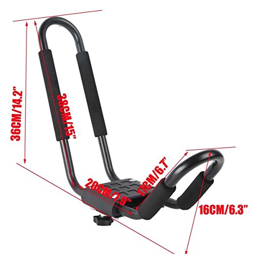 XMT-MOTO J-Bar 2 Pairs Universal Kayak Canoe Top Mount Carrier Roof Rack Boat SUV Van Car - Thumbnail 2