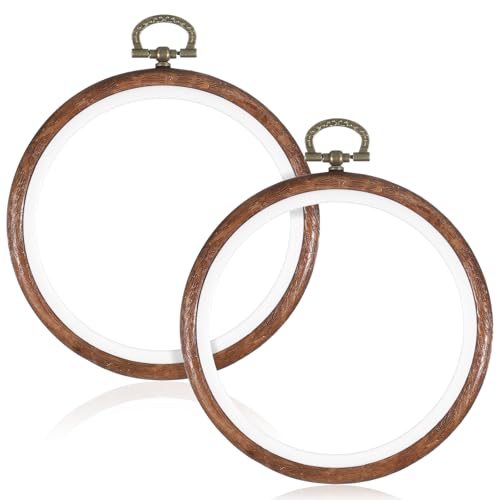4 Inch Embroidery Hoop Set 2 Pcs Small Embroidery Hoops Cross Stitch Hoops Display Frame Embroideries Hoop for Craft Sewing and Hanging Decorations