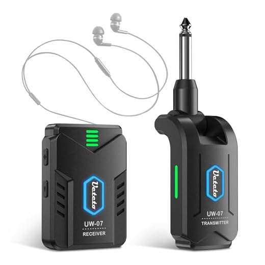 Ueteto Wireless in Ear Monitor System，2.4GHz Mono IEM System with Transmitter Beltpack Receiver, Plug and Play for Musicians， Studio, Band Rehearsal, Live Performance