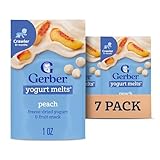 Gerber Stage 3 Baby Food Snacks, Peach Yogurt Melts, Baby Led Feeding, 7PK